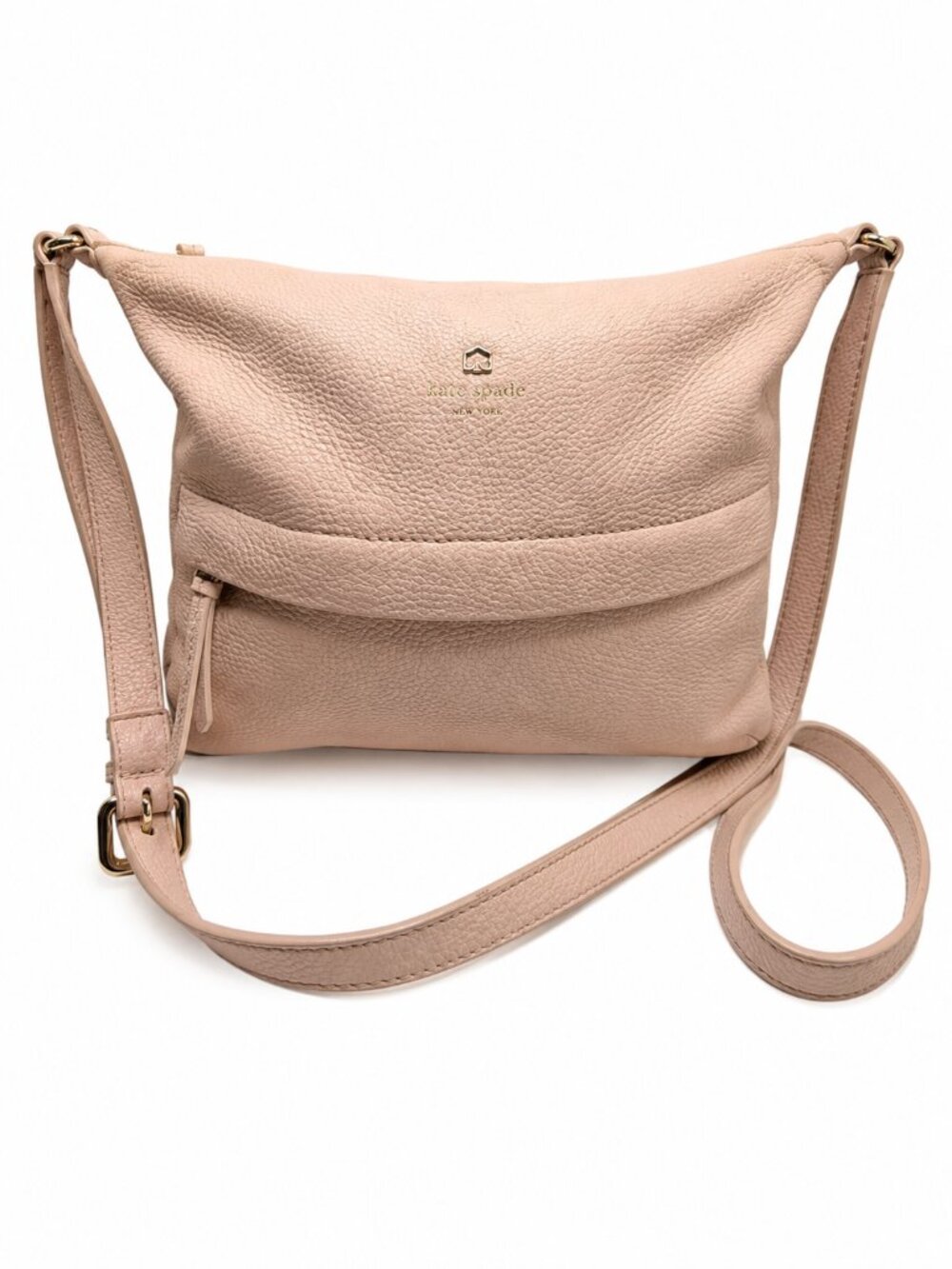 Kate Spade Jackson Small Tab Pebbled Leather Crossbody Blush Pink